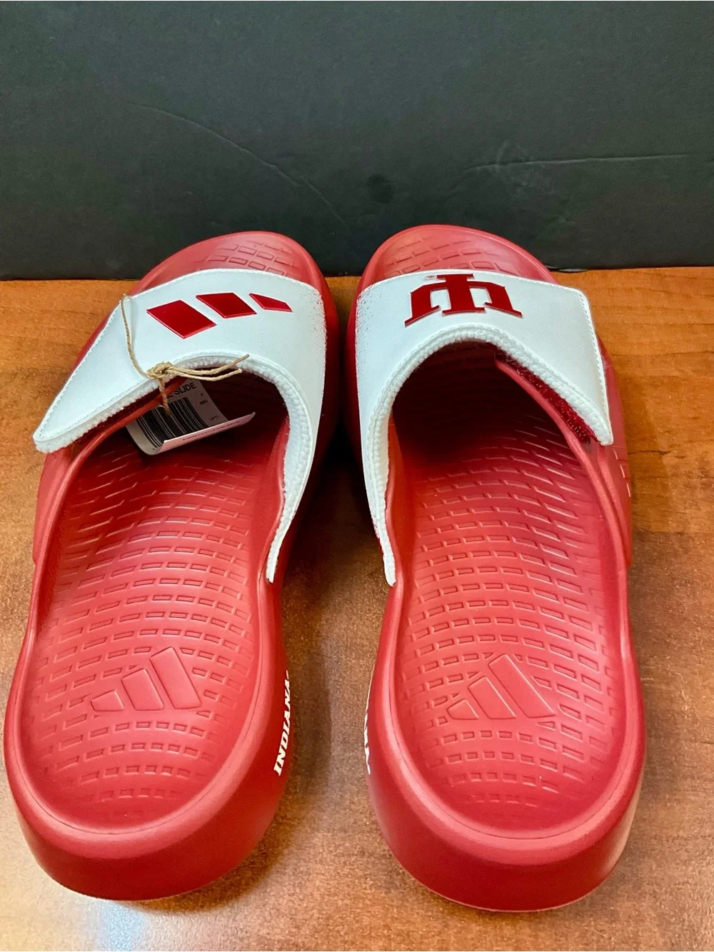 Unisex Adidas Crimson Indiana Hoosiers Lightweight Slide Sandals, Women’s Size 8